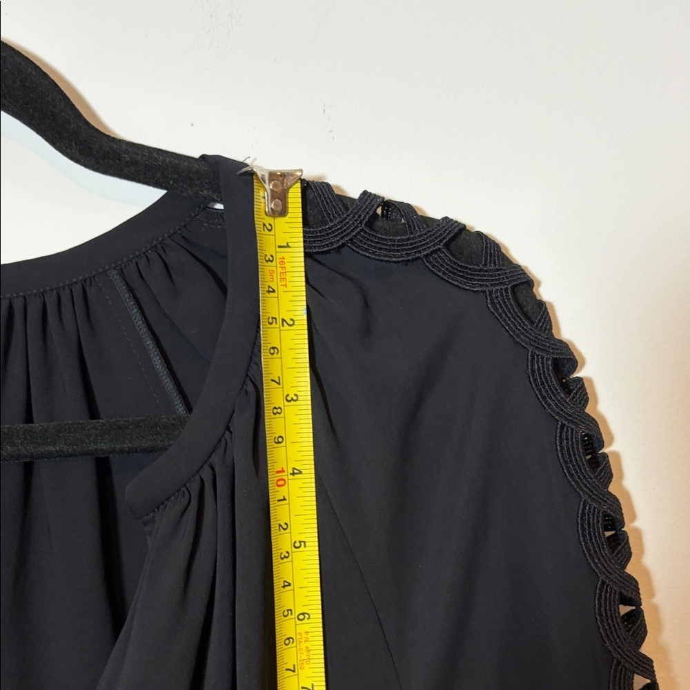 Ramy Brook Smocked Drop Waist Arm Cutout Bell Sleeve Dress - M - Picture 9 of 16